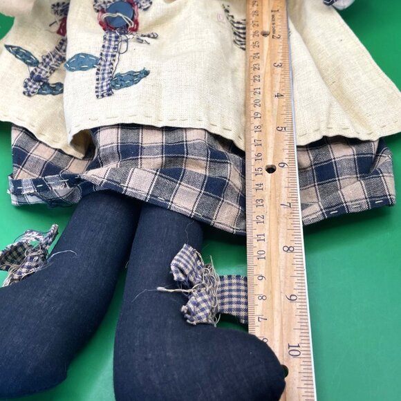 Vintage Handmade Cloth Doll Fabric Ragdoll Primitive Folk Art OOAK Country Décor - Picture 6 of 13